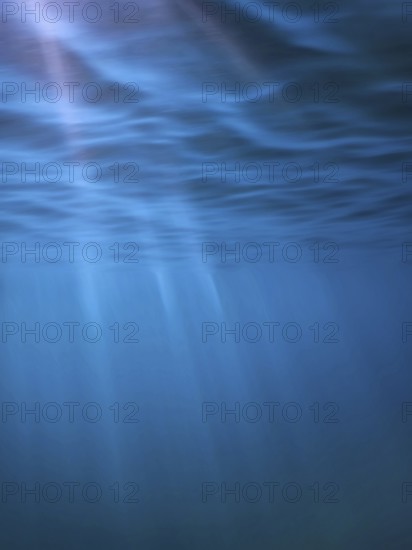 Underwater sea surface, Blue background, waves background