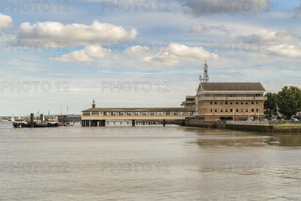Gravesend, Kent, England, UK, September 23, 2017: View at the River Thames and the Royal Terrace Pier