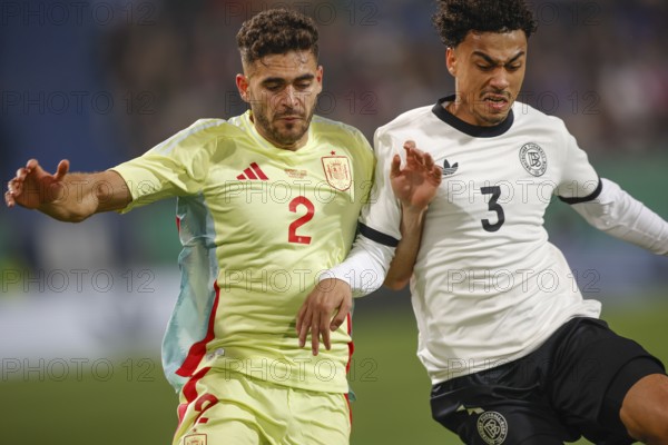 Football, U21, Friendly match, 2024/2025, Germany U21 vs. Spain U21, 25.03.2025, Merck-Stadion am Böllenfalltor, Darmstadt, Germany, Nathaniel BROWN (Germany U21, 03) in duel with Andres GARCIA (Spain U21, 02)