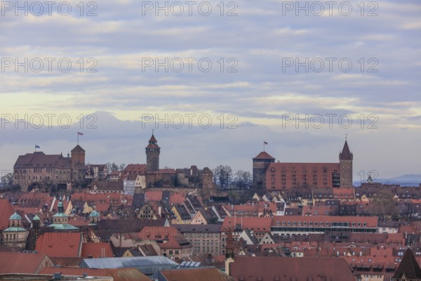 General view of Nuremberg Castle from the south, Nuremberg, Middle Franconia, Franconia, Bavaria, Germany