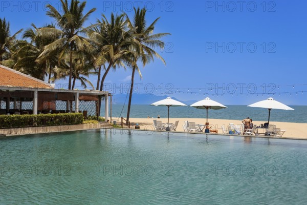 Swimmingpool of Lousiane Brewhouse, Beach promenade, center of Nha Trang, province Khan, Hoa, Vietnam, VietNam