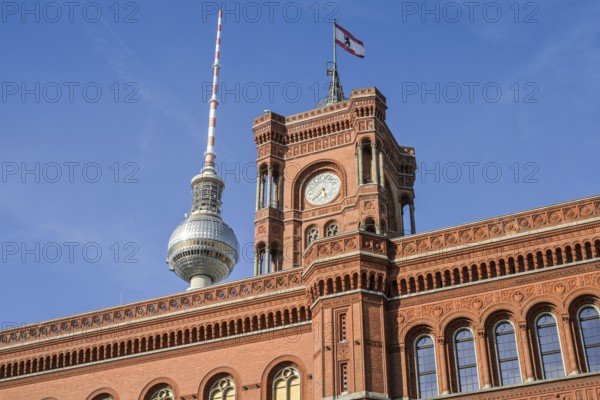 Rotes Rathaus, TV Tower, Rathausstraße, Mitte, Berlin, Germany