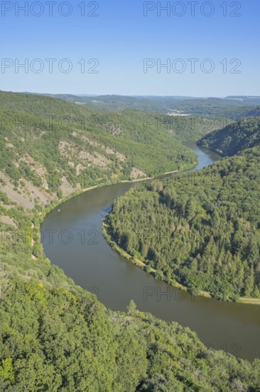 River Saar at the Saar Loop near Mettlach, Saarland, Germany