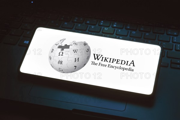 May 20, 2024, Brazil. In this photo illustration, the Wikipédia logo is displayed on a smartphone screen