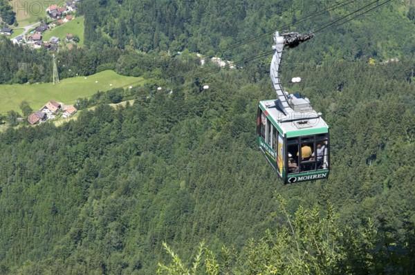 Cable car to the Karren, Dornbirn, Vorarlberg, Austria, cabin cable car, cable car