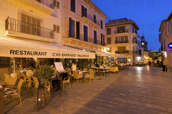Restaurant, Old Town of Alcudia, Majorca, Balearic Islands, Spain