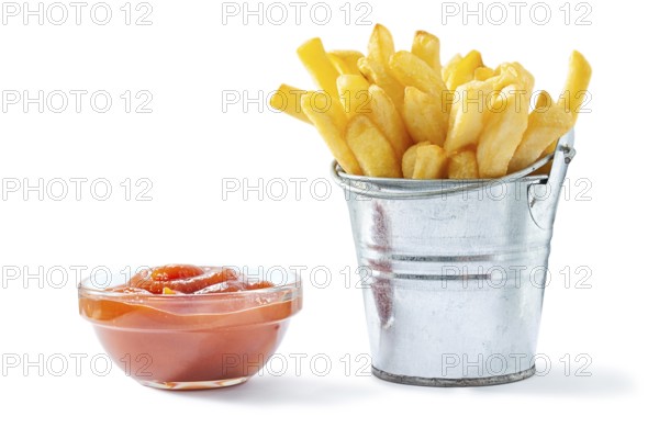 Ketchup And Fries Potato Isolated