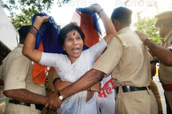 Prostitute protesting for social welfare, Bombay Mumbai, Maharashtra, India NOMR 15-August-2010