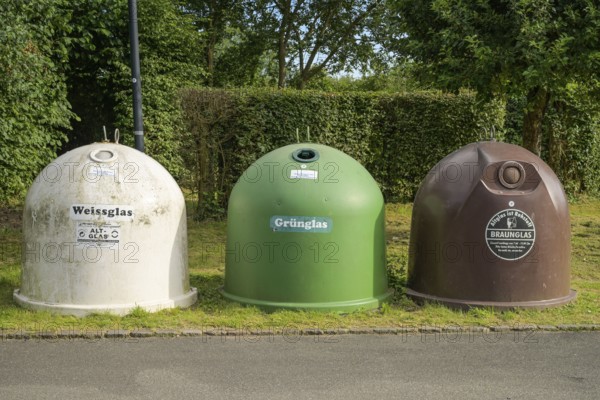 Waste glass container, Sankt Goarshausen, Rhineland-Palatinate, Germany