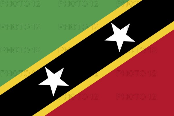 Flag of Saint Kitts & Nevis, Vector illustration