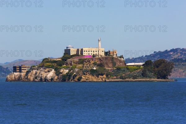 Alcatraz island penitentiary in San Francisco Bay California USA view from Pier 39