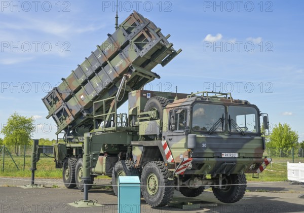 Patriot MIM-104 air defence system on truck, Military History Museum of the German Armed Forces, Gatow Airfield, Spandau, Berlin, Germany