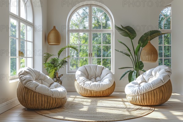 Modern living space in the style of modernism and luxury minimalism in a central European, German environment. AI generated, AI generated