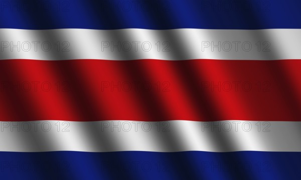 The Costa Rica flag flying in the wind