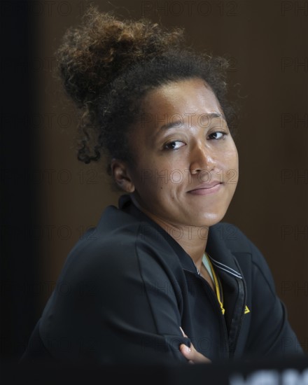 Japanese tennis player Naomi Osaka during a press conference, Australian Open 2025, Melbourne Park, Melbourne, Victoria, Australia