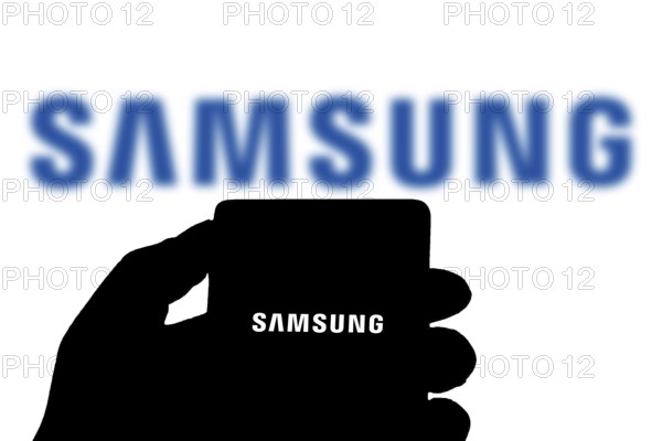 Samsung logo on smartphone screen.