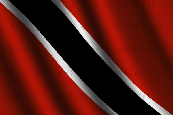 The Trinidad and Tobago flag flying in the wind