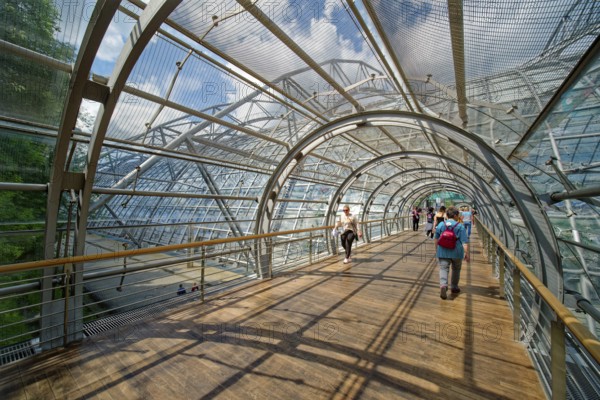 New Leipzig Trade Fair Centre, Leipzig Trade Fair, with glass entrance hall, interior view, trade fair complex, trade fair grounds, glass dome, event, trade, exhibition, Leipzig, Saxony, Germany