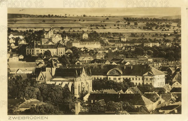 Historical postcard, picture postcard, Zweibrücken, Rhineland-Palatinate, Germany, digitally enhanced reproduction of an original from around 1900, picture postcard