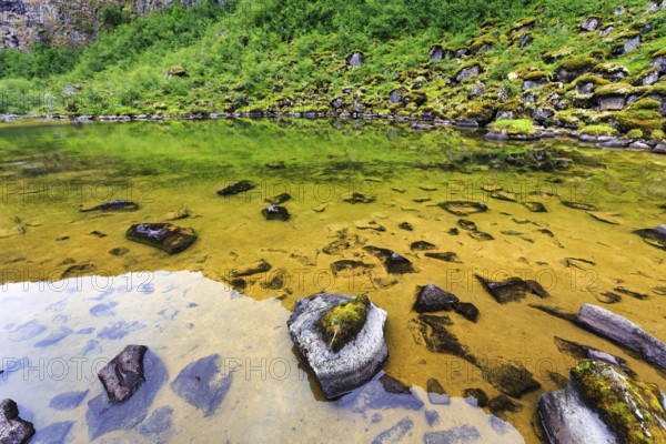 Lake Botnstjörn, Asbyrgi Gorge, Jökulsargljufur National Park, Iceland