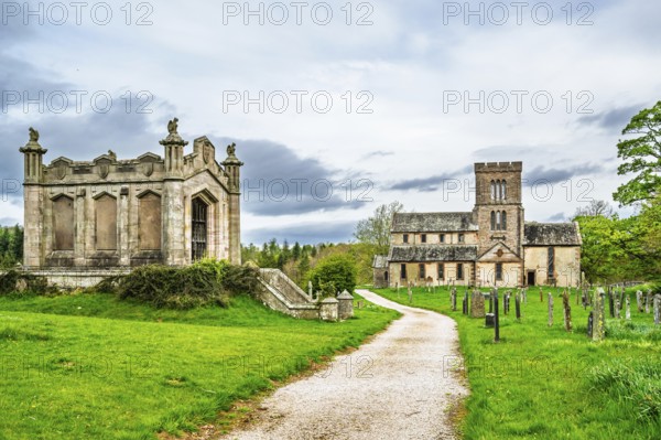 St Michael Church and Cemetery, Lowther Castle and Gardens, Lowther, Cumbria, England, United Kingdom