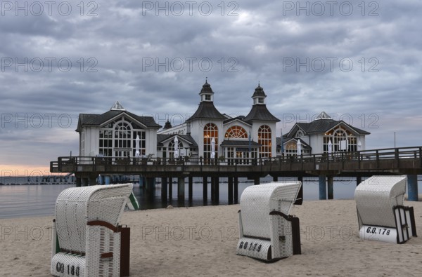The Sellin pier on Rügen at sunset, Mecklenburg-Western Pomerania, Germany
