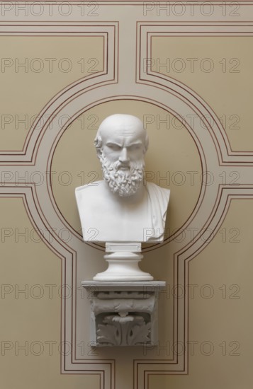 Aeschylus, ancient Greek poet, bust in the staircase, main building of the University of Rostock, Rostock, Mecklenburg-Vorpommern, Germany