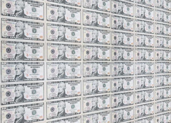 10 US dollar notes, 10 dollar banknotes