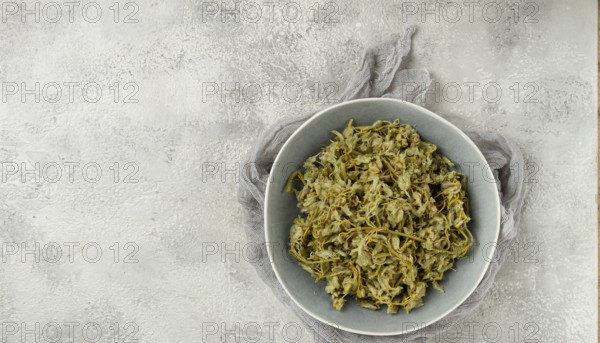 Jonjoli, Colchian klekachka, Georgian appetizer, pickled jonjoli, no people