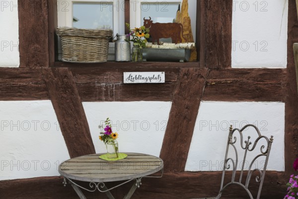 Kässtadel, KäStadel, on the lake, cheese shop with bistro, cheese shop, delicatessen, café, regional cuisine, small restaurant, garden, idyll, still life, garden furniture, favourite place, half-timbered house, time out, stop off, Oberuhldingen district, Uhldingen-Mühlhofen municipality, Lake Constance district, Baden-Württemberg, Germany