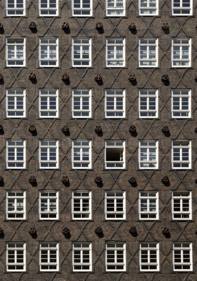 Sprinkenhof, facade, Brick Expressionism, Kontorhausviertel, UNESCO World Heritage Site, Hamburg, Germany