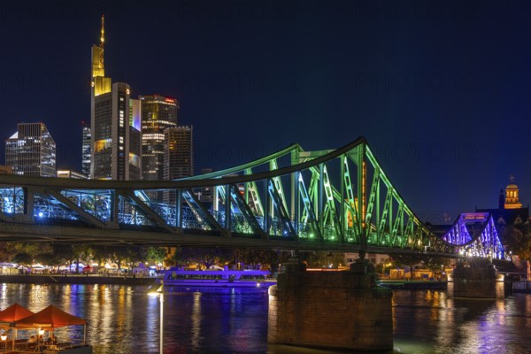 Frankfurt sets an example: The Eiserner Steg will shine in rainbow colours for Christopher Street Day (CSD) . Under the motto Never again silent - Frankfurt is loud, the Main metropolis will be celebrating this year's CSD for the first time from Thursday 17 to Sunday 20 July on the banks of the Main, Eiserner Steg, Frankfurt am Main, Hesse, Germany