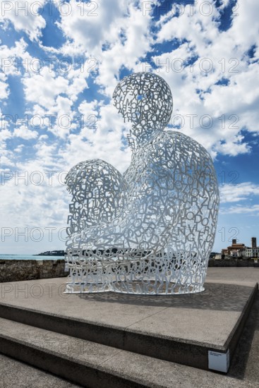 Sculpture made of letters, Le Nomade, artist Jaume Plensa, Antibes, Provence Alpes Côte d'Azur, South of France, France