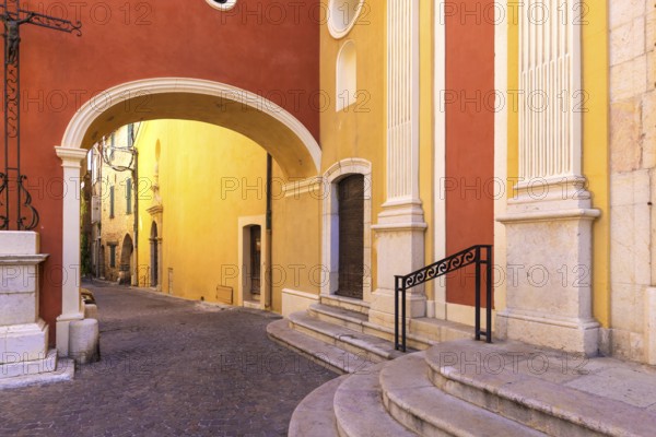 France, French Riviera and Cote D Azur, scenic streets of the old historic Antibes city center