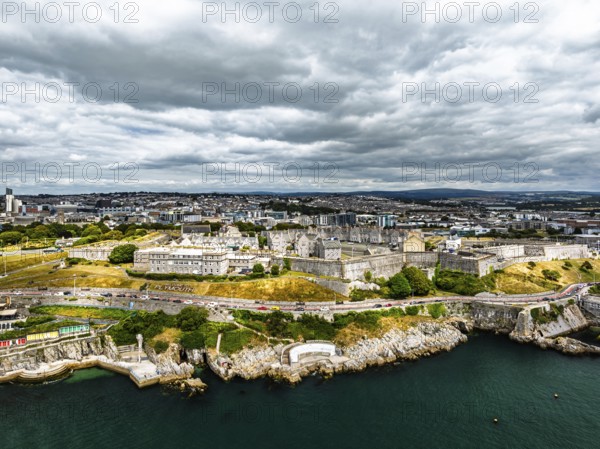 DefaultPlymouth from drone, Mount Batten Tower, Devon, England, United Kingdom