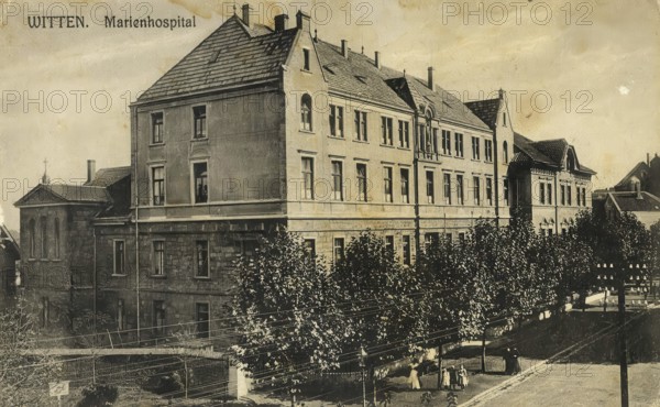Historical postcard, picture postcard, Marienhospital in Witten, North Rhine-Westphalia, Germany, digitally enhanced reproduction of an original from around 1900, picture postcard