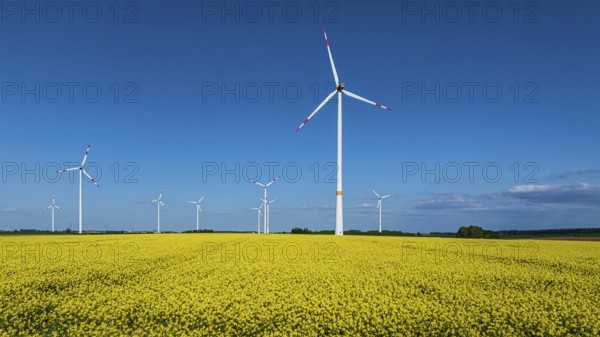 Wind farm near Temmenhausen in the Swabian Alb. Dornstadt Baden-Württemberg, Germany