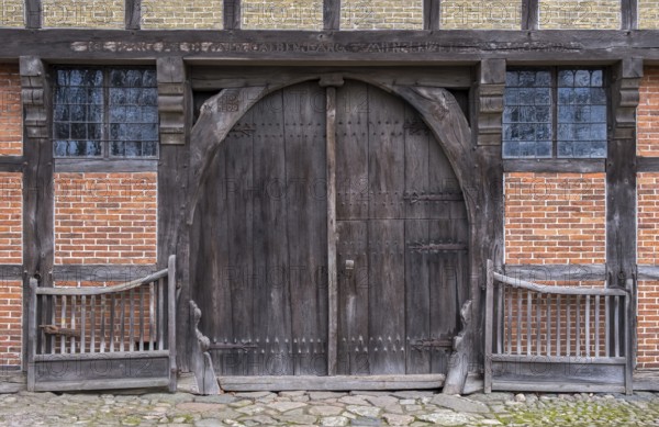 Barn door in an Ammerland farmhouse, Bad Zwischenahn Open-Air Museum, Ammerland, Lower Saxony, Germany