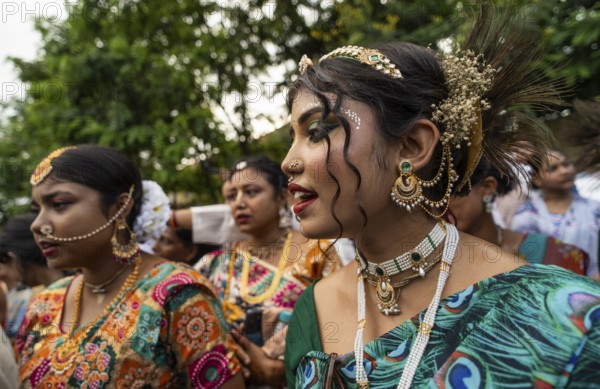 Hindu devotees takes part in Rath Yatra religious procession Guwahati, India on June 27, 2025. Rath Yatra, also known as the Chariot Festival, is a major Hindu festival celebrated in India