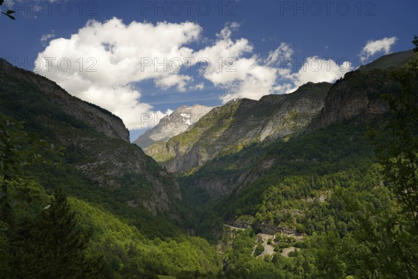 Mountain landscape in the Valle de Otal near Torla-Ordesa, Spain