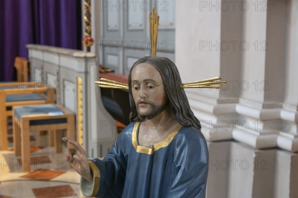 Detail of the new copy of the Palmesel, formerly 16th century, in St Nicholas Church, Tannheim, district of Reutte in Tyrol, Austria
