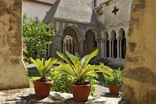 Fountain loggia, monks' washroom in the cloister, Gothic basilica of the Cistercian abbey of Fossanova Monastery, Cistercian-Burgundian architectural style, Priverno, Province of Latina, Lazio, Italy