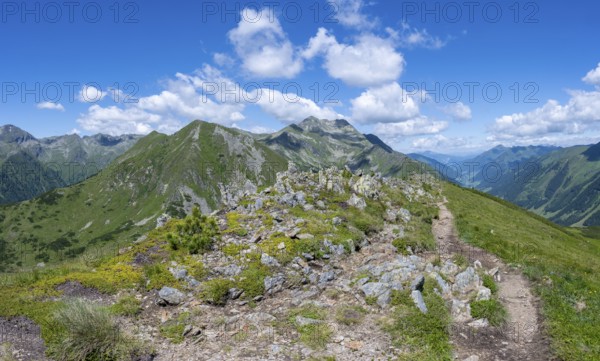 View from the Hornfeldspitz, Schladminger Tauern, Sölktäler nature park Park, St. Nikolei, Styria, Austria
