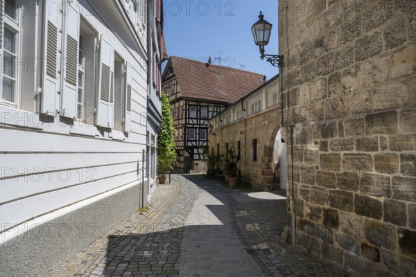 The Webergasse in the historic old town of Esslingen with the Konstanzer Pfleghof, Esslingen am Neckar, district of Esslingen, Baden-Württemberg, Germany