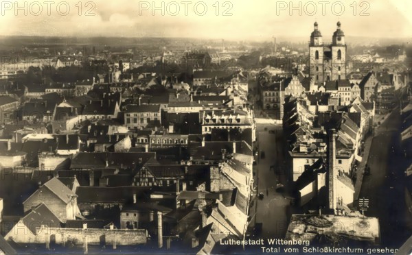 Historical postcard, picture postcard, Wittenberg, Saxony-Anhalt, Germany, digitally enhanced reproduction of an original from around 1900, picture postcard