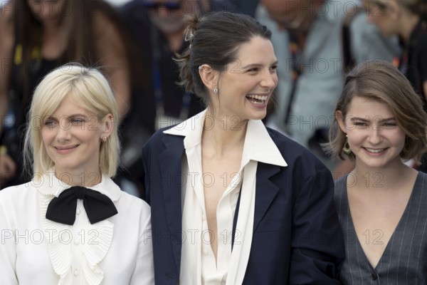 Cannes, France - 15.5.2024: Mélanie Laurent, Joséphine Japy and Sarah Pachoud during the photocall for QUI BRILLE AU COMBAT (THE WONDERERS) during the 78th Cannes International Film Festival. The film festival takes place from 13 to 24 May 2025