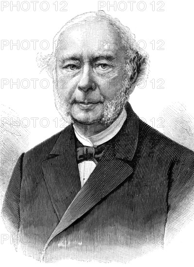 Wilhelm Georg Friedrich Roscher, 21 October 1817 - 4 June 1894, was a German economist from Hanover, illustration, published 1890, reproduction, digitally enhanced, Historical