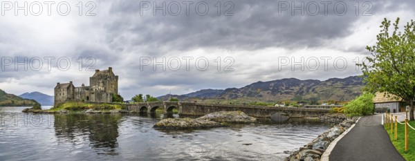 Panorama of Eilean Donan Castle, Loch Duich, Isle of Skye, Highlands, Scotland, UK