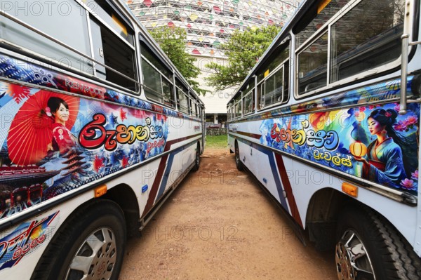 Colorful painted buses, Colombo, Sri Lanka