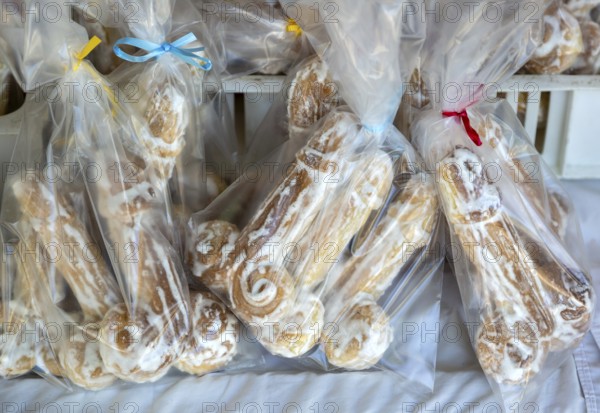 Phallus penis-shaped Bolos de São Gonçalo cakes speciality cake of Amarante, Portugal
